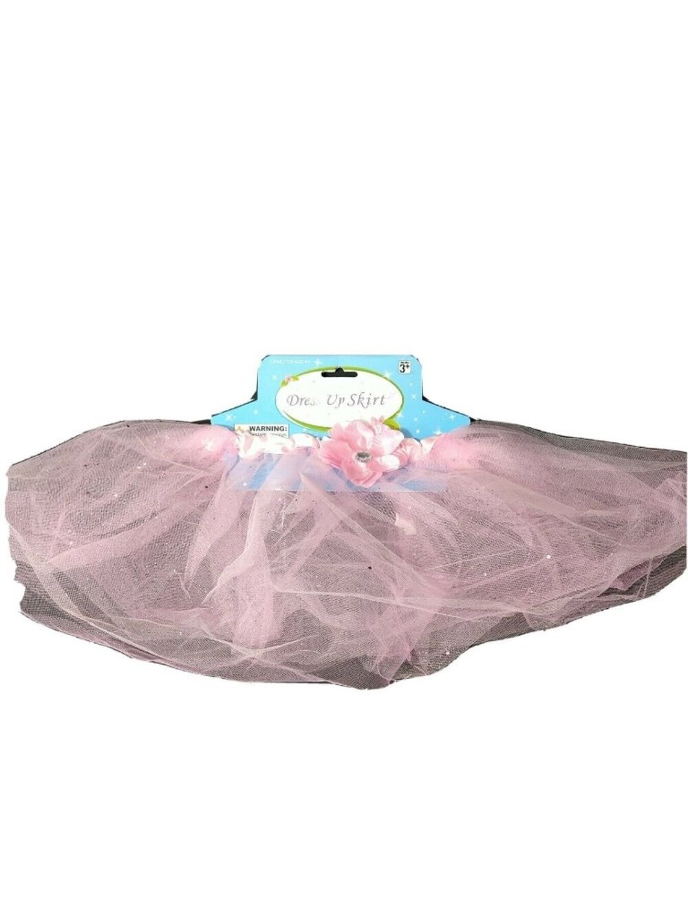 Girls Costume Dress Up Skirt Tutu Mesh Pink Flower Sparkly One Size Age 4-6